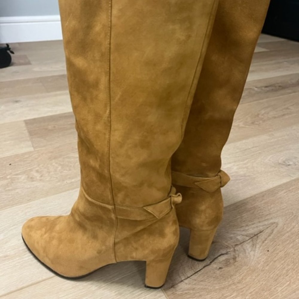 ALEXANDRE BIRMAN Rachel Bow Knot Knee High Boot in Walnut Brown Size 40